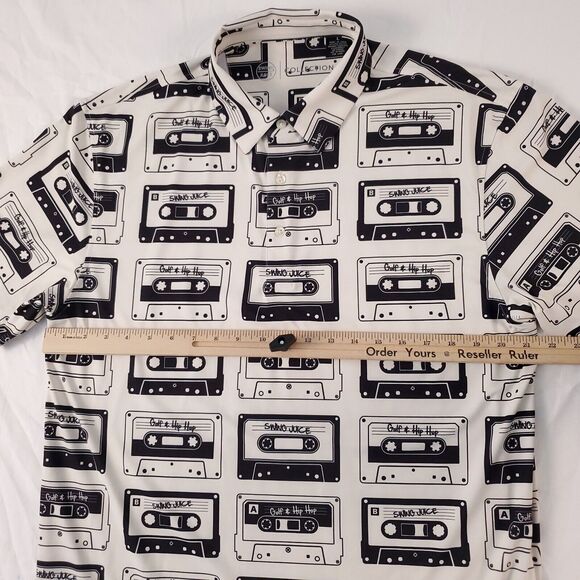 Swing Juice Collection Cassette Tape Hip Hope Golf Polo Shirt White Black Large - Picture 5 of 8